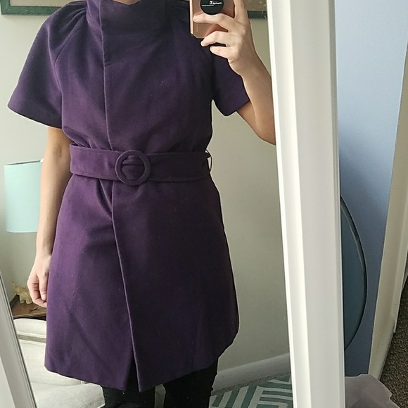 C. Luce Purple funnel neck dress, top or overcoat - Picture 3 of 7